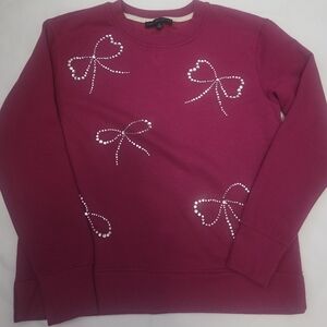 Women's Magenta Sweater with Bow Accents